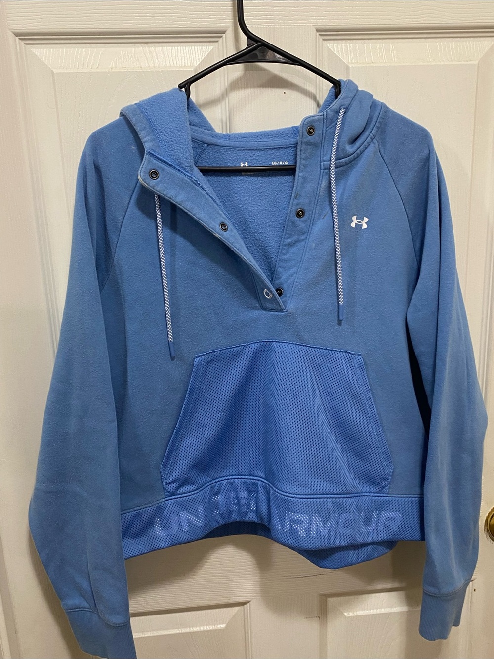 LG Women's Light Blue Hooded Pullover Sweater